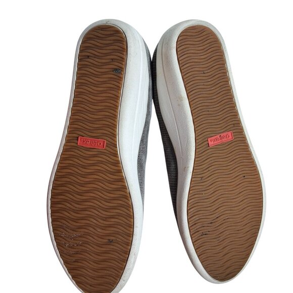 Aetrex Christie Wedge Leather Loafers Size 39 US 8.5 Taupe Gray Slip On Reptile - Picture 5 of 13